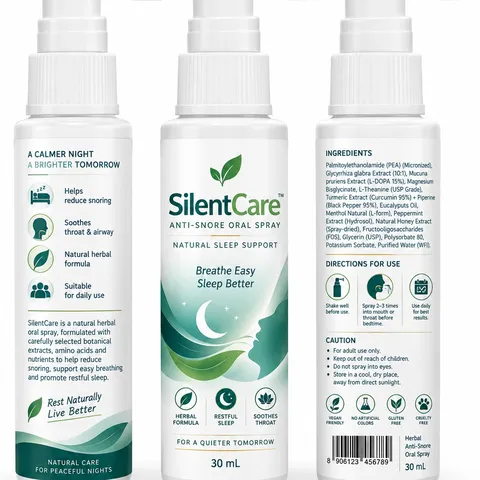 SilentCare® anti-snore oral spray for quieter nights, 30 mL